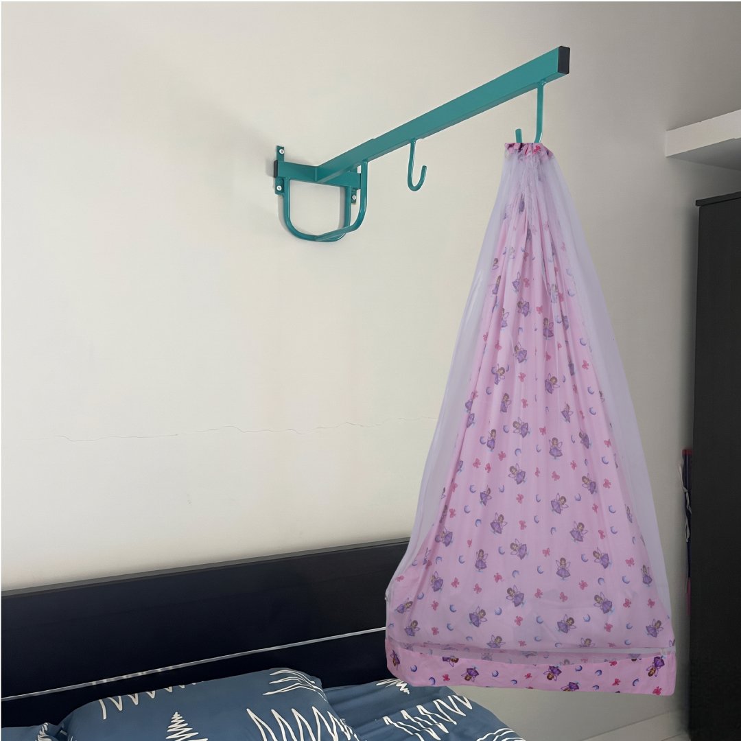 Pink Fairy Princess Cradle with Net & Wall Hanger Set