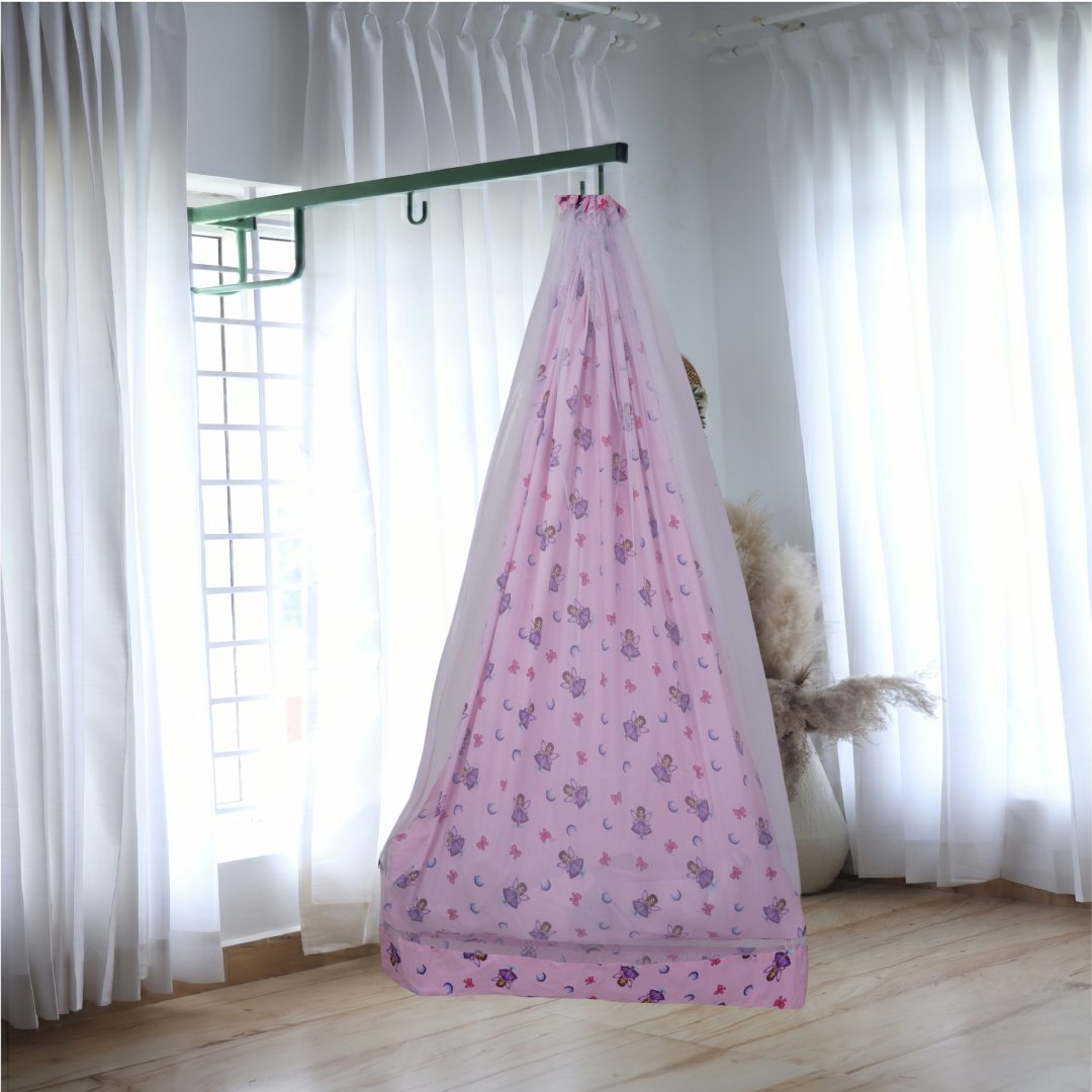 Pink Fairy Princess Cradle with Net and Window Hanger Set