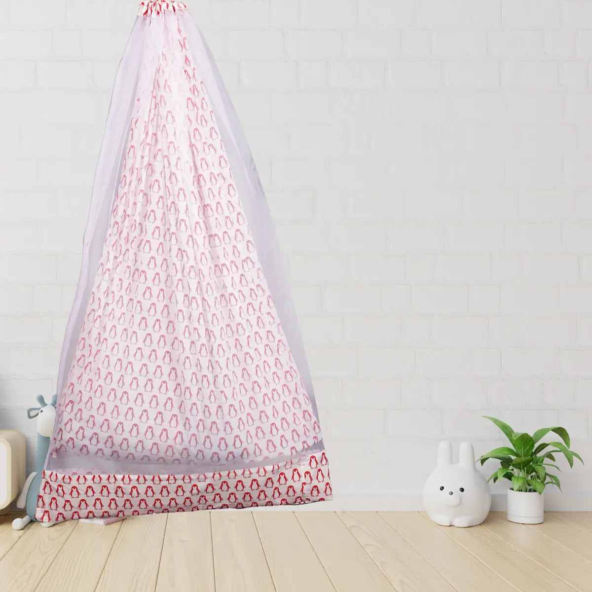 Pink Penguin Cradle with Net & Wall Hanger Set