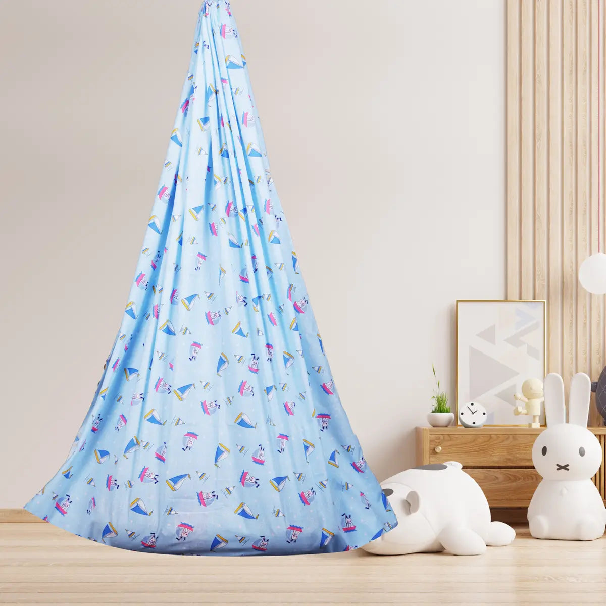 Blue Rabbit Cradle with Net & Window Hanger Set
