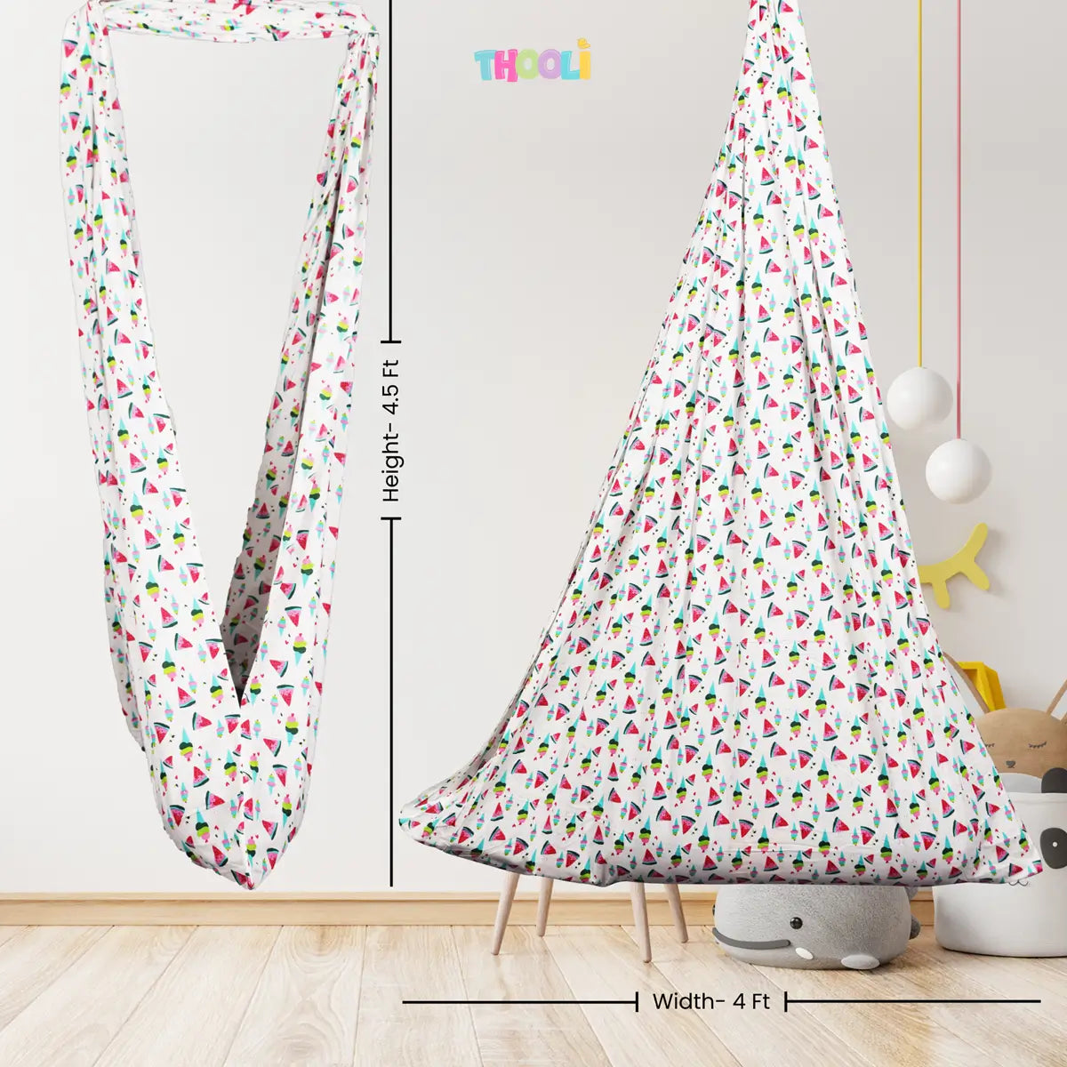 Safe Sleep Premium Cotton Cradle with Mosquito Net – White Watermelon