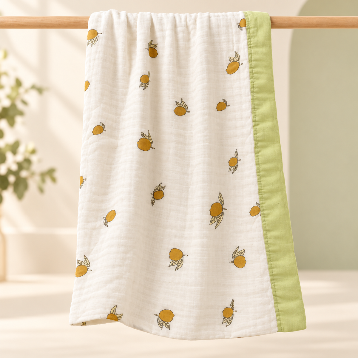 Large Muslin Lemon Blanket- 110*110cm