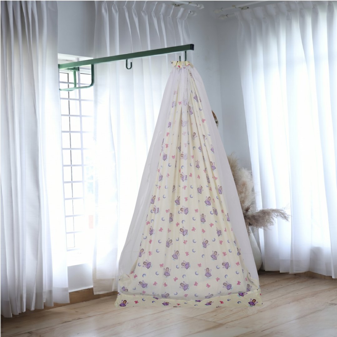Yellow Fairy Princess Cradle with Net and Window Hanger Set