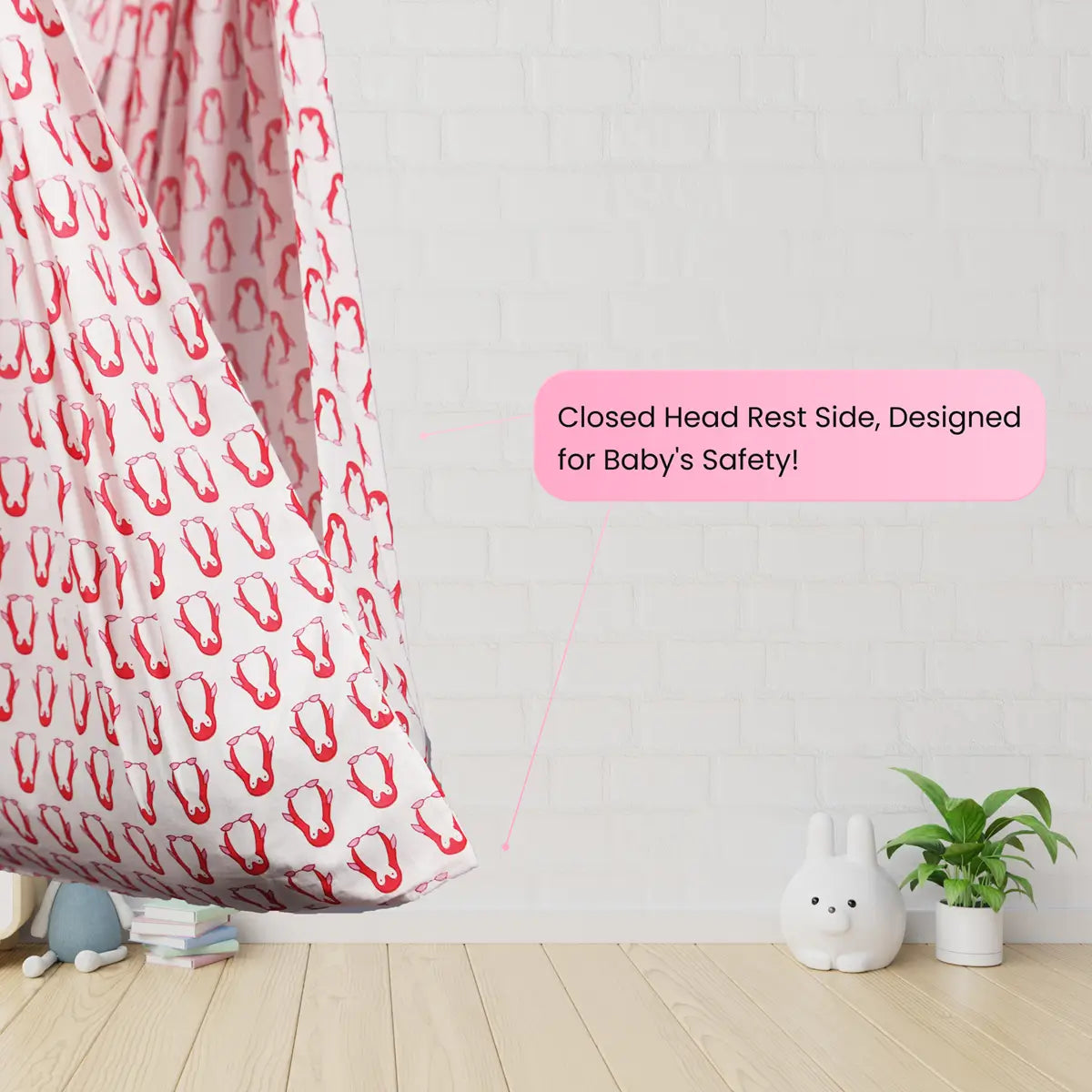 Pink Penguin Cradle with Window Hanger Set