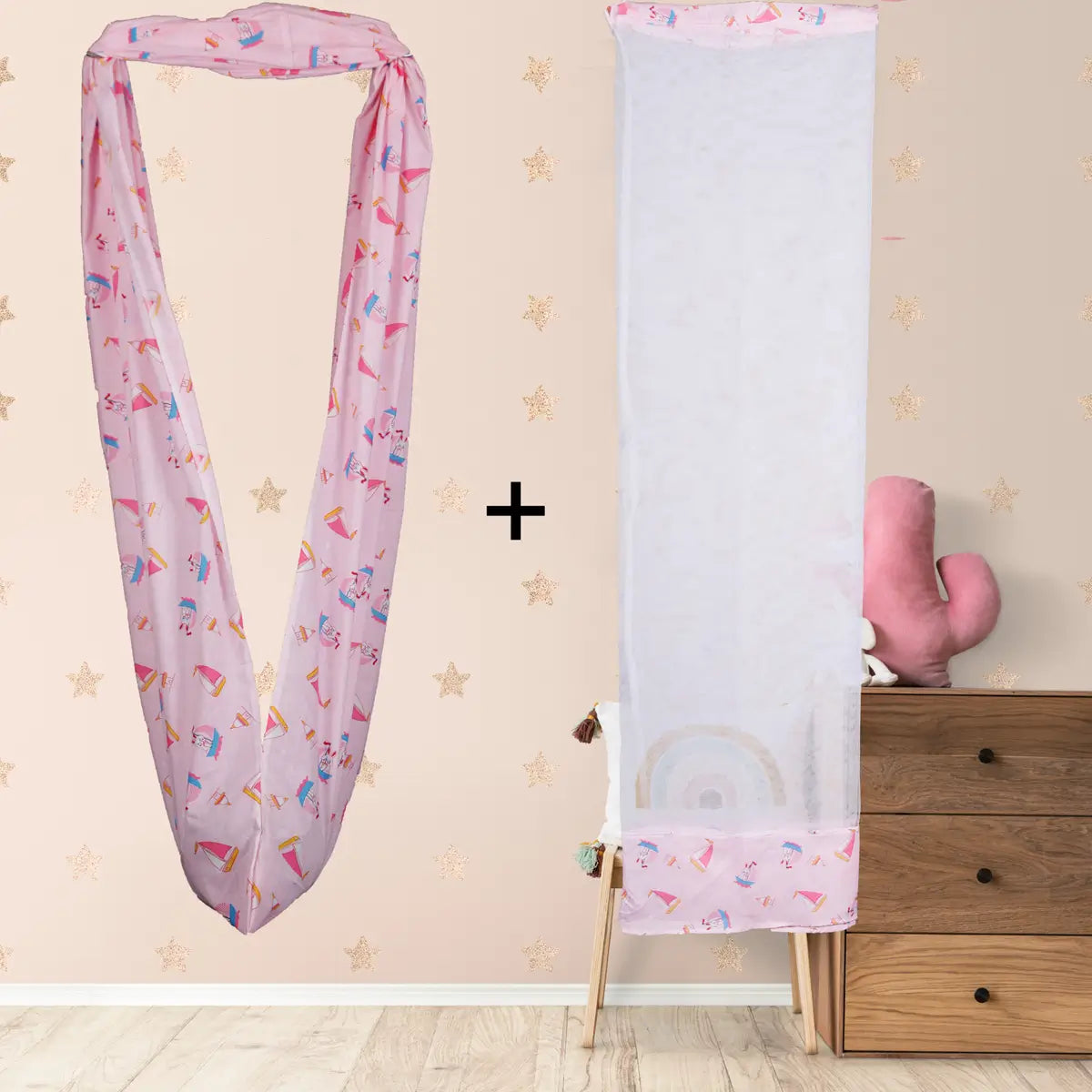 Safe Sleep Premium Cotton Cradle with Mosquito Net –  Pink Rabbit