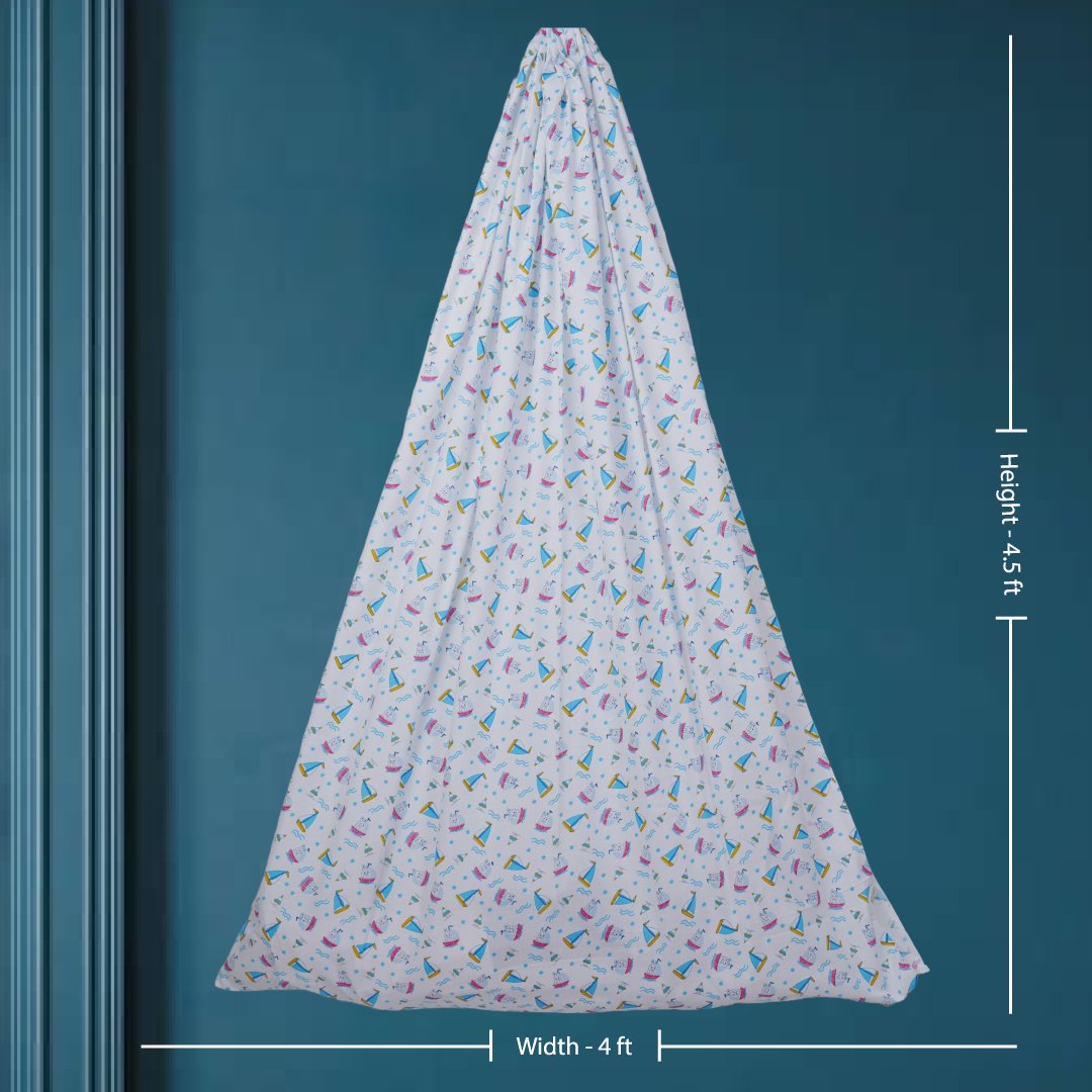 Safe Sleep Premium Cotton Cradle with Mosquito Net- White Rabbit