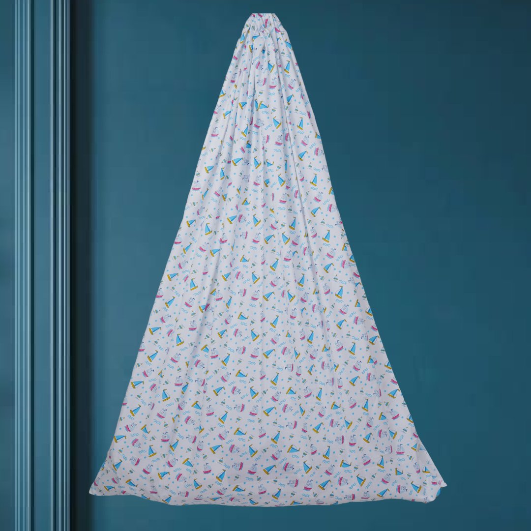 Safe Sleep Premium Cotton Cradle with Mosquito Net- White Rabbit