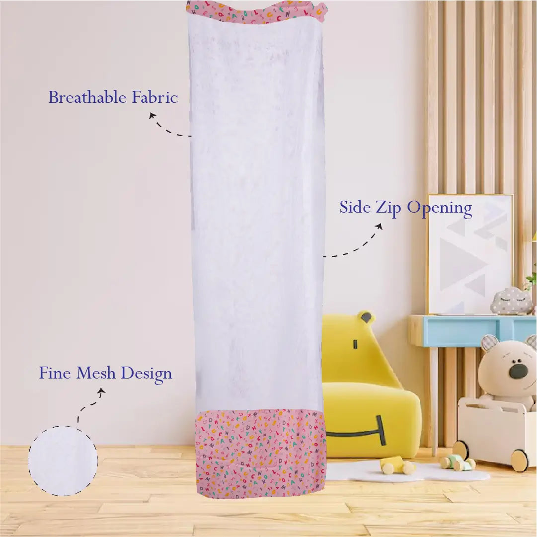 Pink Alphabet Mosquito Net