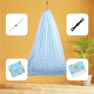 Blue Baby Duck & Rainbow Cradle Set