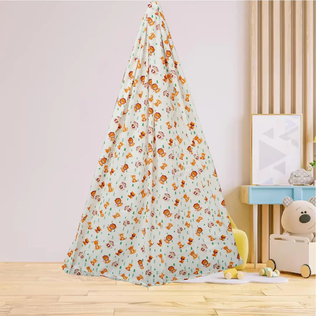 White Baby Jungle Cradle with Net & Wall Hanger Set