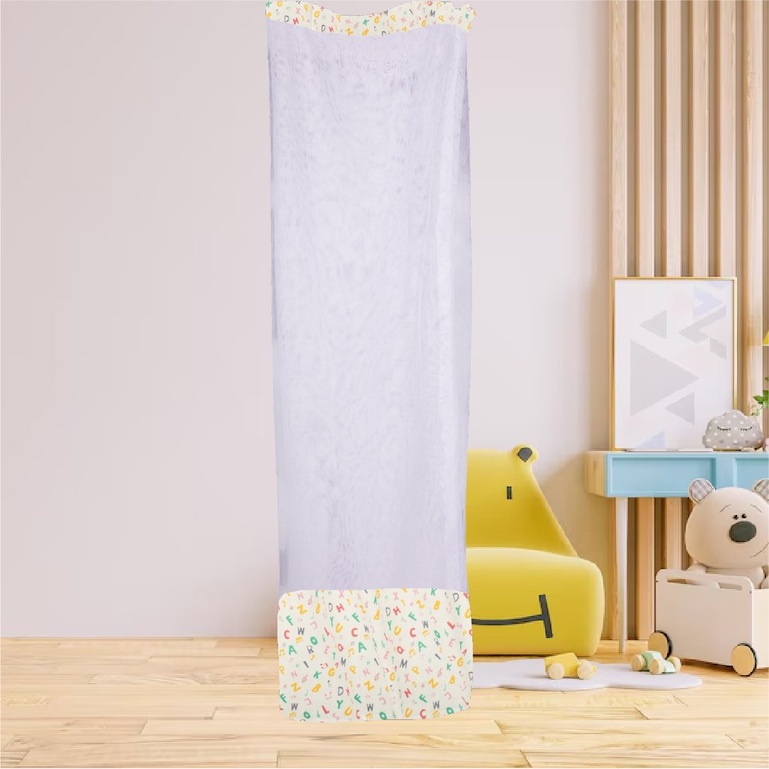 White Alphabet Mosquito Net