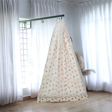 White Baby Jungle Cradle with Net & Window Hanger Set