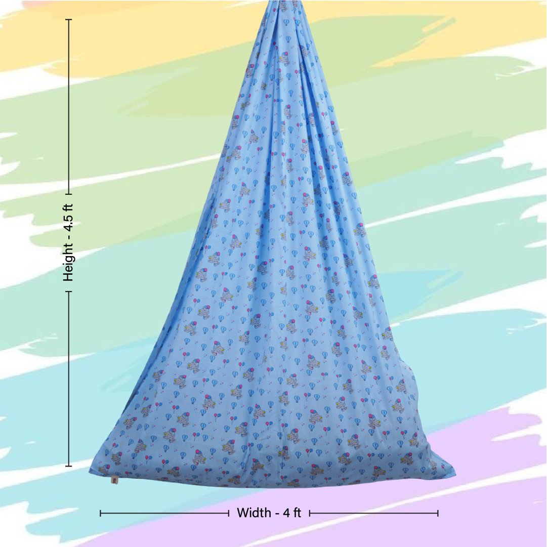 Blue Baby Elephant Cradle with Window Hanger Set
