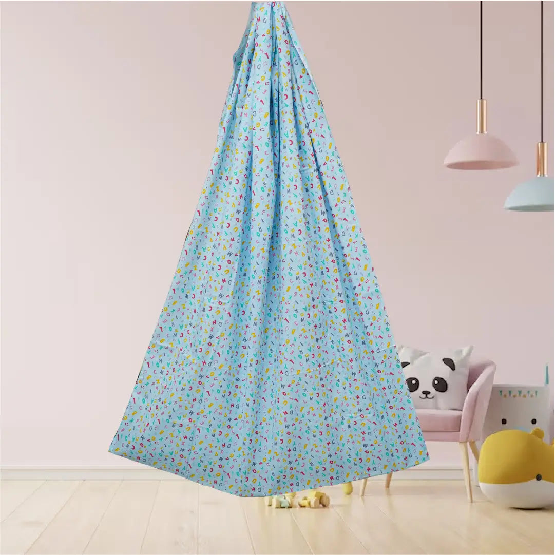 Blue Alphabet Cradle with Net & Wall Hanger Set