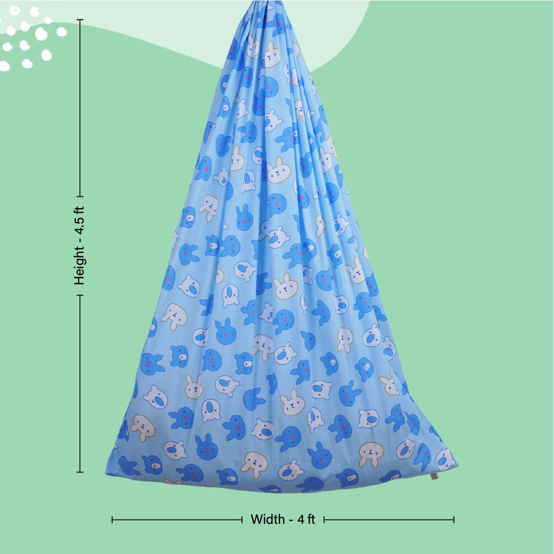 Blue Bunny Cradle with & Wall Hanger Set