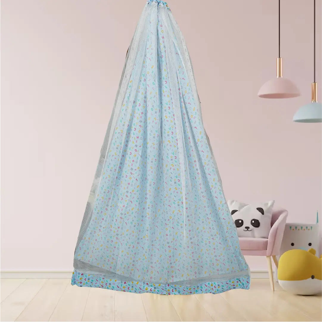 Blue Alphabet Cradle with Net & Wall Hanger Set