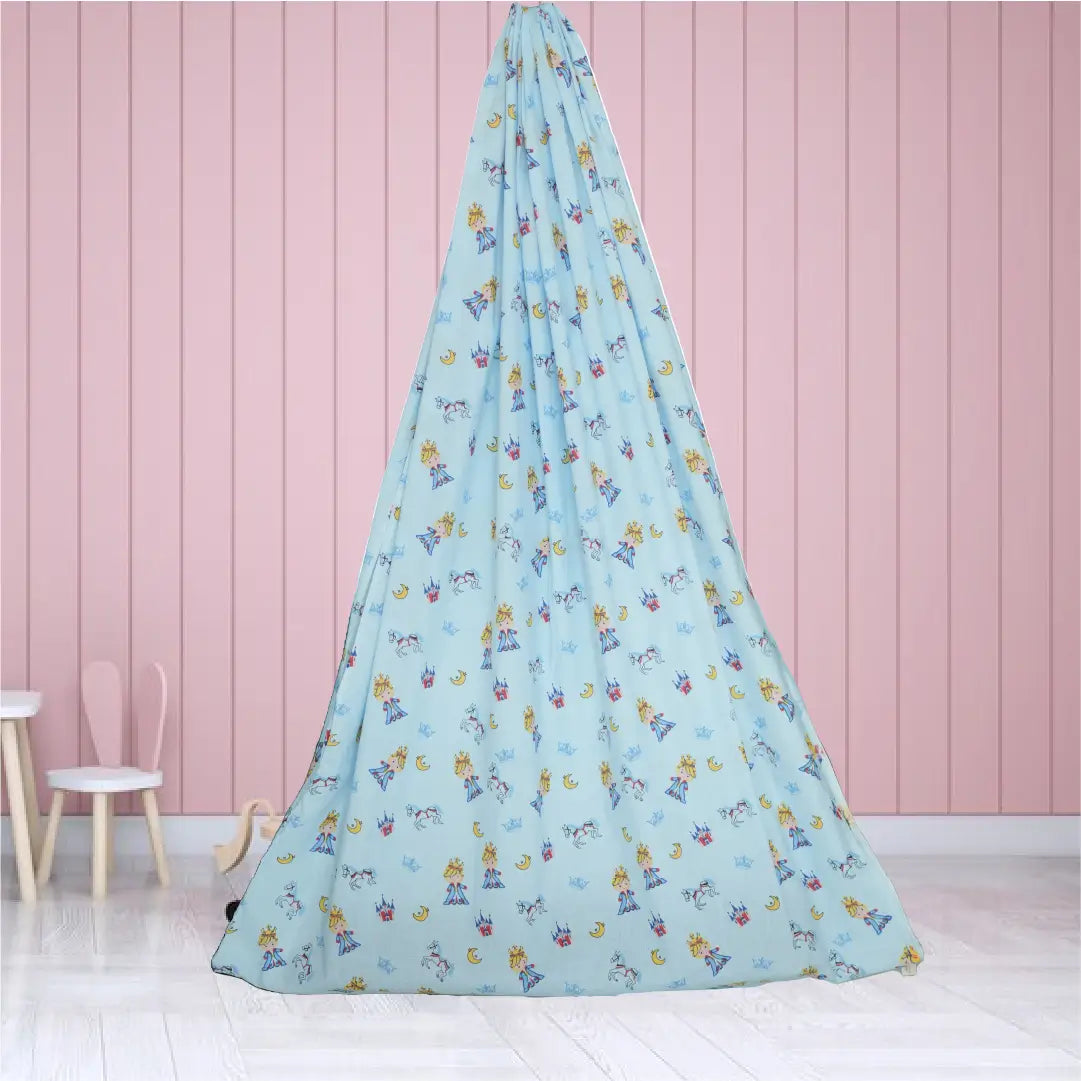 Blue Elephant & Cloud Cradle with Net & Wall Hanger Set