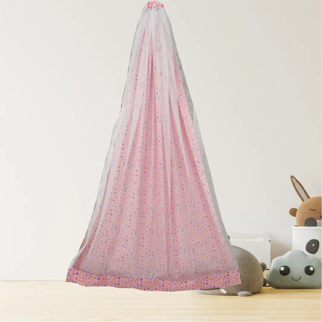 Pink Alphabet Cradle with Net & Wall Hanger Set