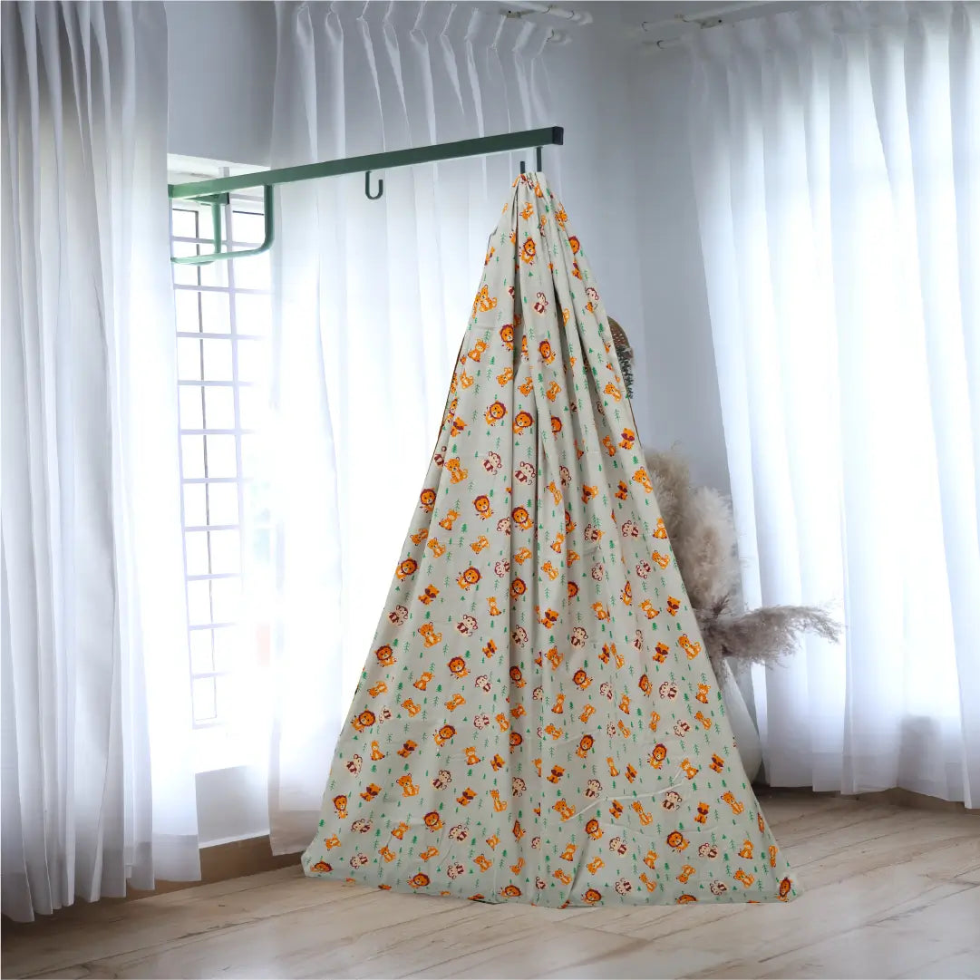 Grey Baby Jungle Cradle with Window Hanger Set