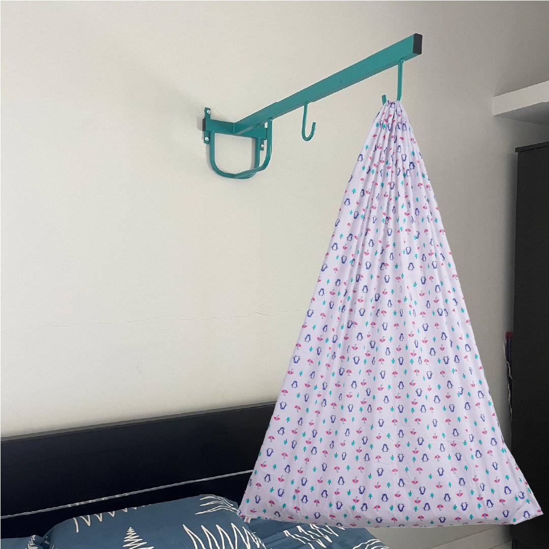 Blue Penguin Umbrella  Cradle with & Wall Hanger Set