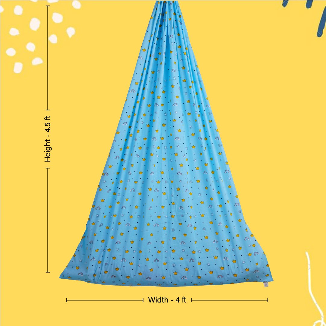 Blue Crown & Rainbow Cradle with & Wall Hanger Set