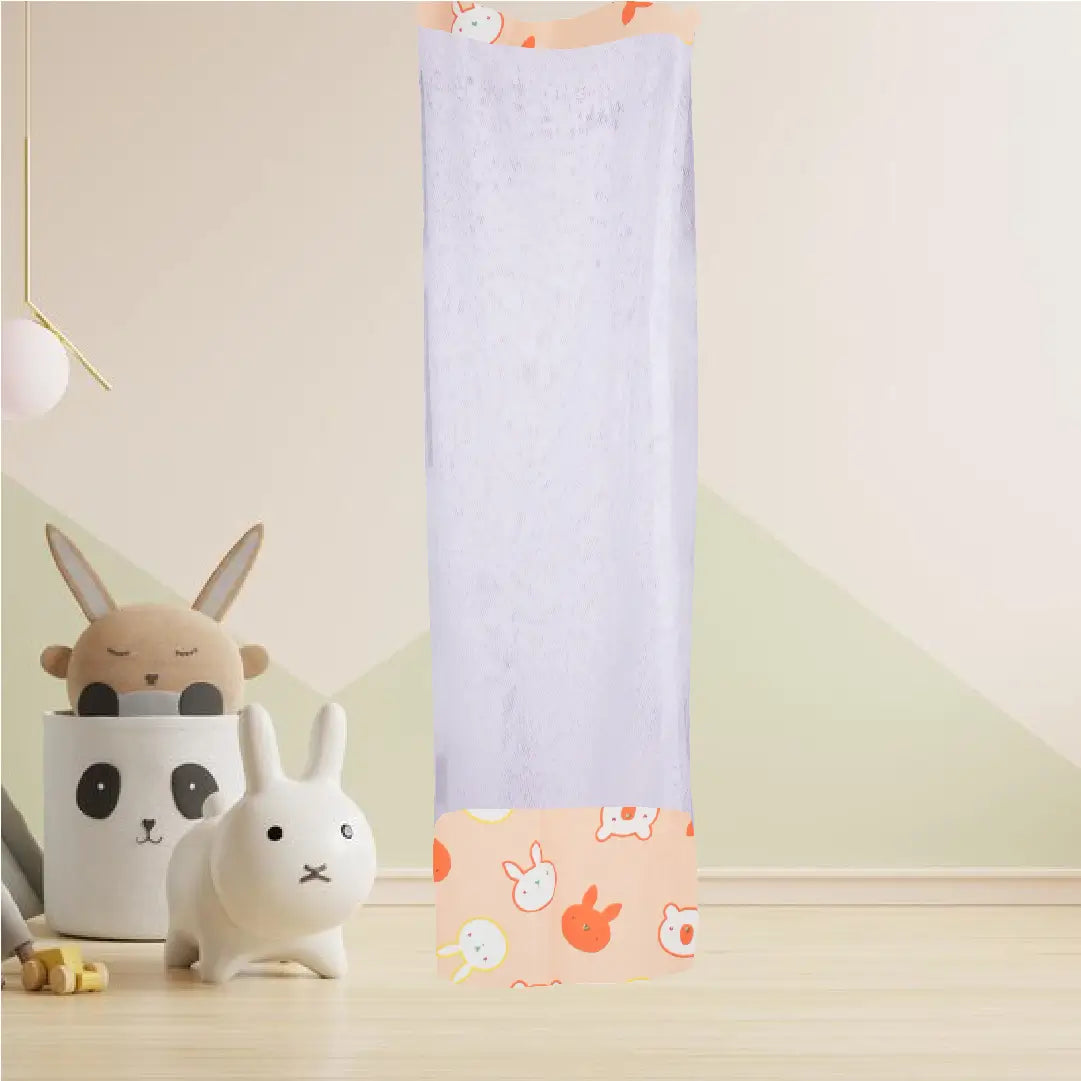 Safe Sleep Premium Cotton Cradle with Mosquito Net-Peach Bunny