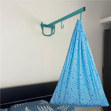Blue Teddy & Alphabet Cradle with & Wall Hanger Set