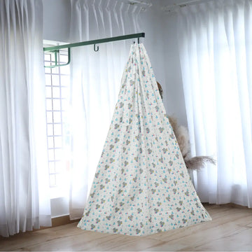 White Baby Elephant Cradle with Window Hanger Set