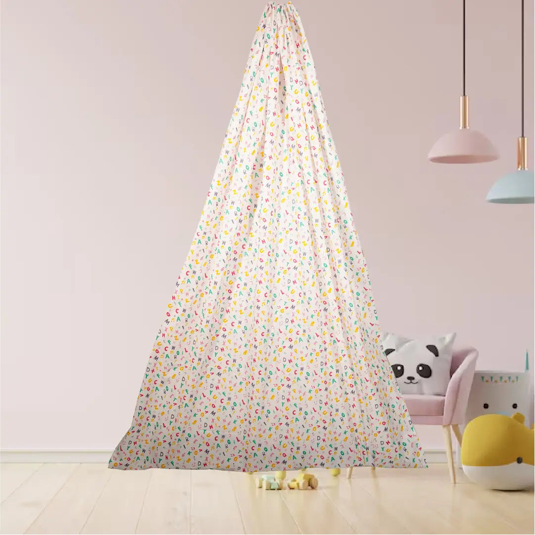 White Alphabet Cradle with Net & Wall Hanger Set