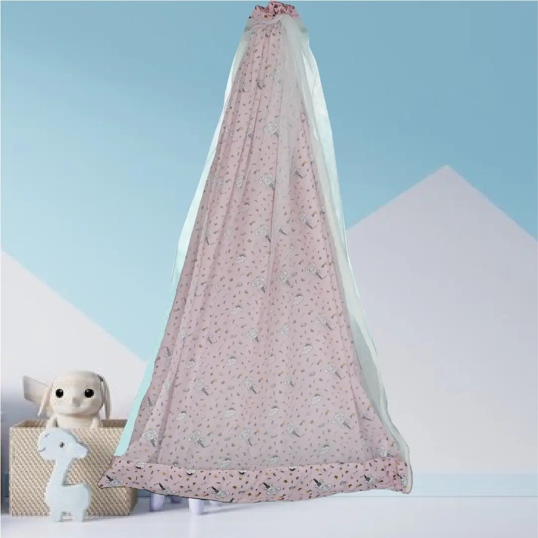 Pink Elephant with cloud Cradle Set