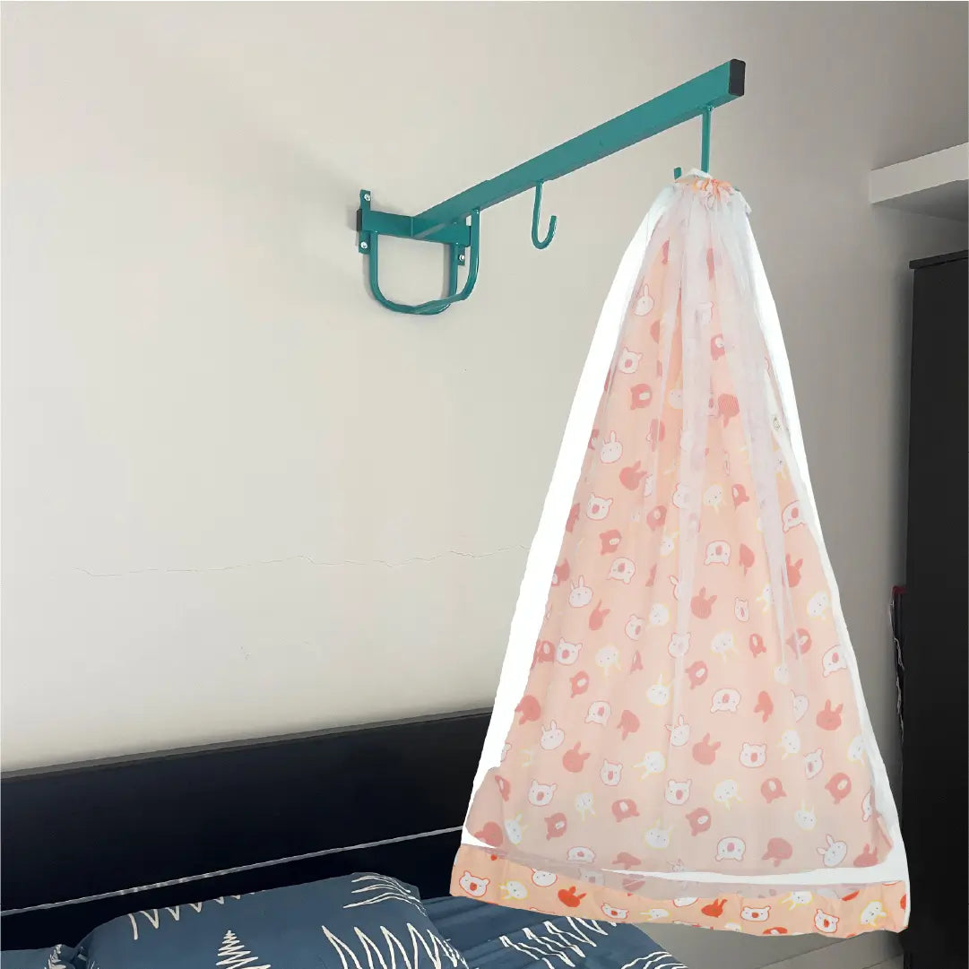 Peach Bunny Cradle with  Net & Wall Hanger Set