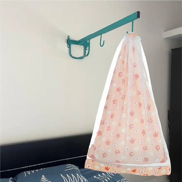 Peach Bunny Cradle with  Net & Wall Hanger Set