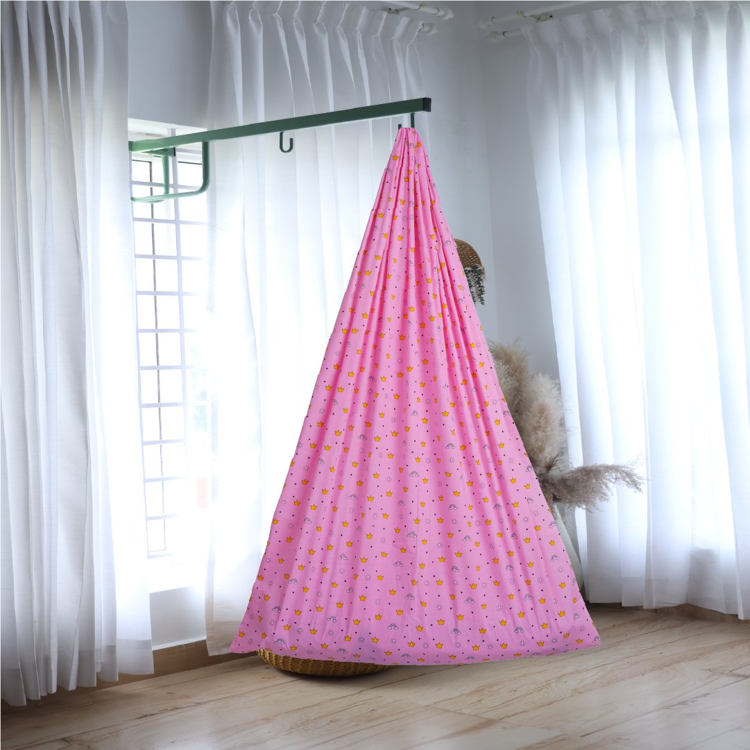 Pink Crown & Rainbow Cradle with Window Hanger Set