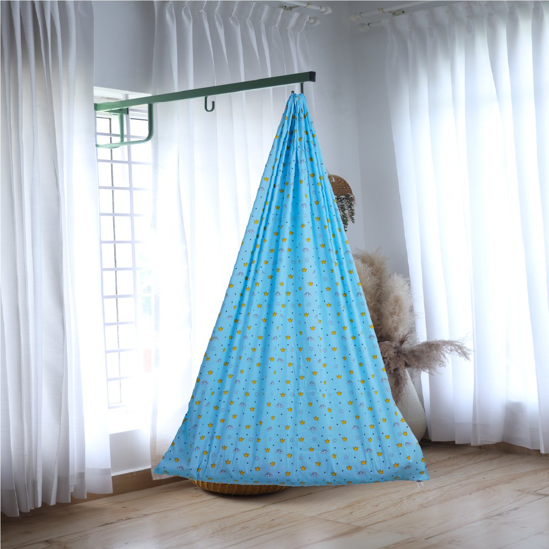 Blue Crown & Rainbow Cradle with Window Hanger Set