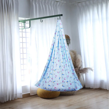 Blue Rabbit Cradle with Window Hanger Set