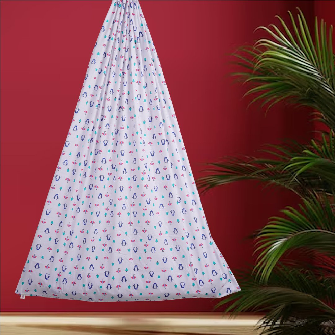 Blue Penguin & Umbrella  Cradle with Window Hanger Set