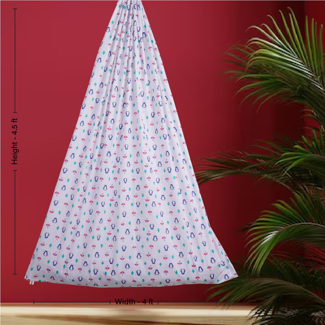 Blue Penguin & Umbrella  Cradle with Window Hanger Set
