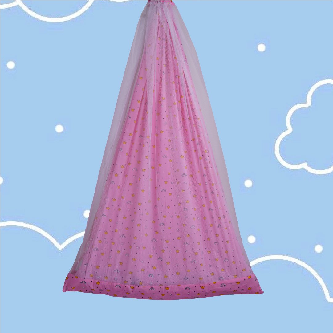 Pink Crown & Rainbow Cradle Set