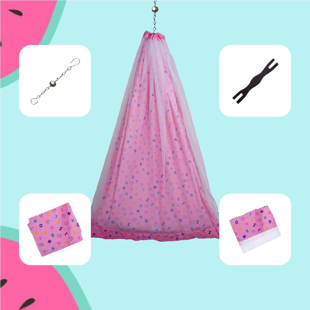Pink Teddy & Alphabet Cradle Set