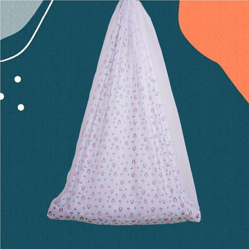 Safe Sleep Premium Cotton Cradle with Mosquito Net- Pink Penguin & Umbrella