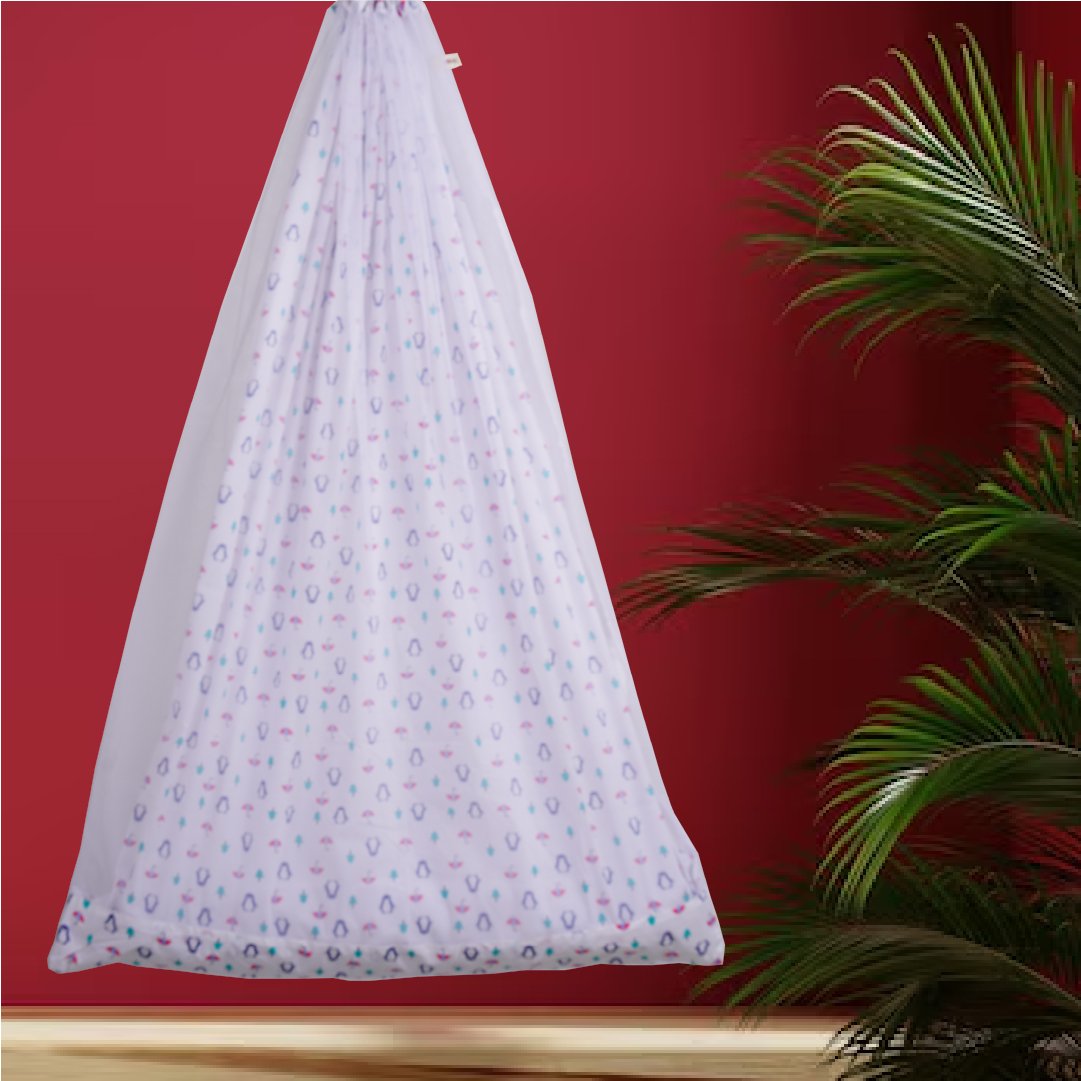 Blue Penguin & Umbrella Cradle with Net & Wall Hanger Set