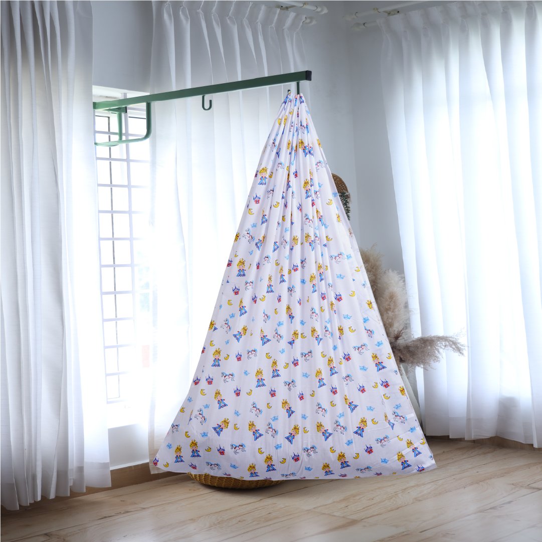 White Prince Cradle with Window Hanger Set