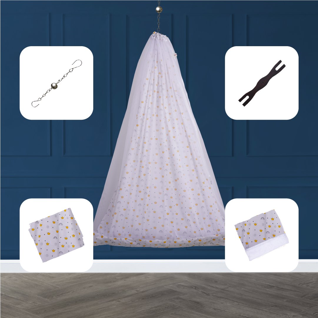 White Crown & Rainbow Cradle Set