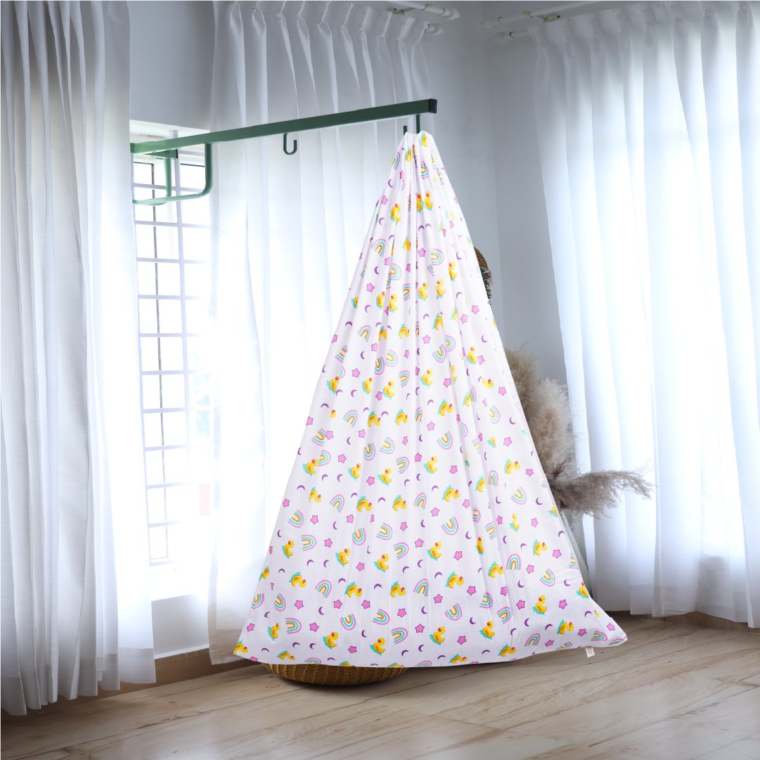 White Baby Duck & Rainbow with Window Hanger Set