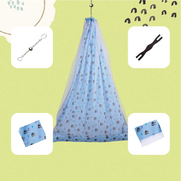 Blue Panda Cradle Set
