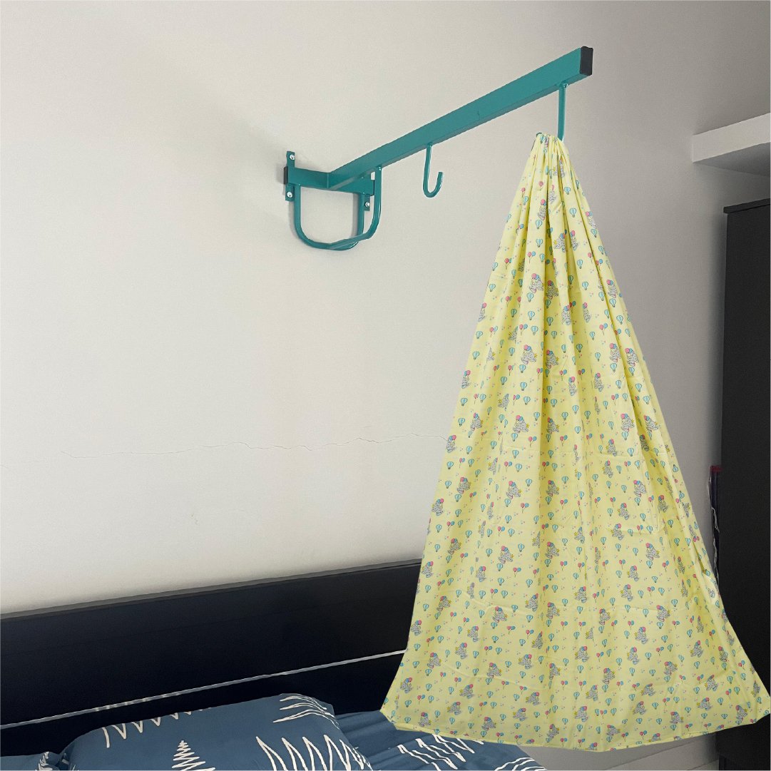Yellow Baby Elephant Cradle with & Wall Hanger Set