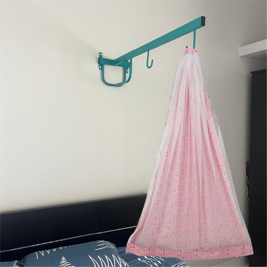 Pink Alphabet Cradle with Net & Wall Hanger Set