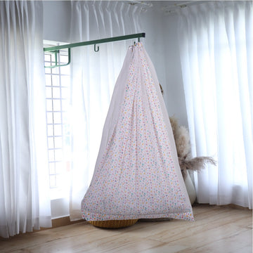 White Alphabet Cradle with Net & Window Hanger Set