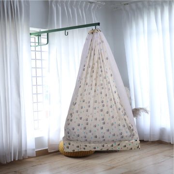 Yellow Panda Cradle with Net and Window Hanger Set