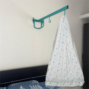 White Baby Elephant Cradle with Net & Wall Hanger Set